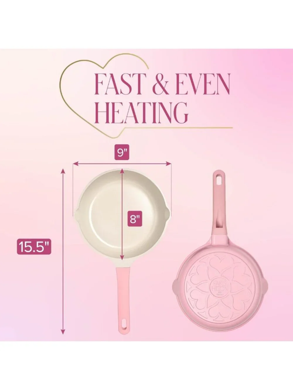 Nonstick 8-Inch Fry Pan - Ceramic Cast Aluminum, Fast Heating, Easy Pour Spouts